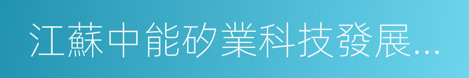 江蘇中能矽業科技發展有限公司的意思