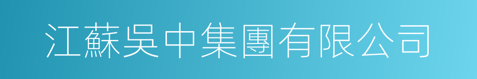 江蘇吳中集團有限公司的同義詞