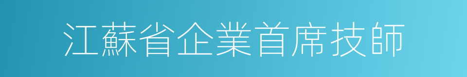 江蘇省企業首席技師的同義詞