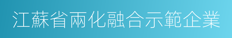 江蘇省兩化融合示範企業的同義詞