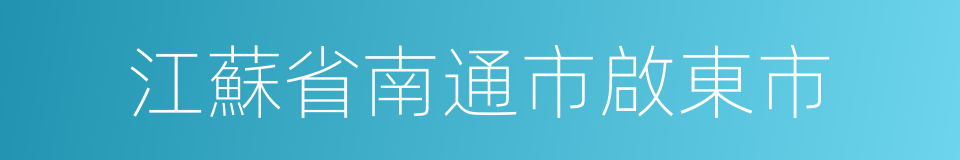 江蘇省南通市啟東市的同義詞