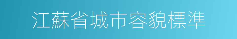 江蘇省城市容貌標準的同義詞