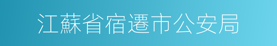 江蘇省宿遷市公安局的同義詞