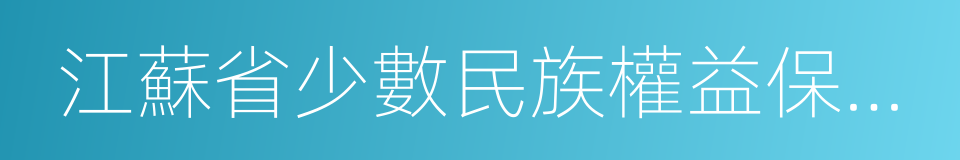 江蘇省少數民族權益保障條例的同義詞