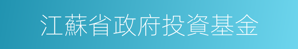 江蘇省政府投資基金的同義詞