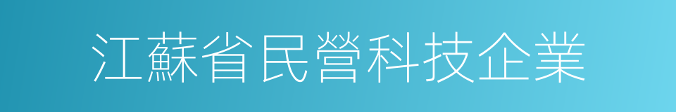 江蘇省民營科技企業的同義詞