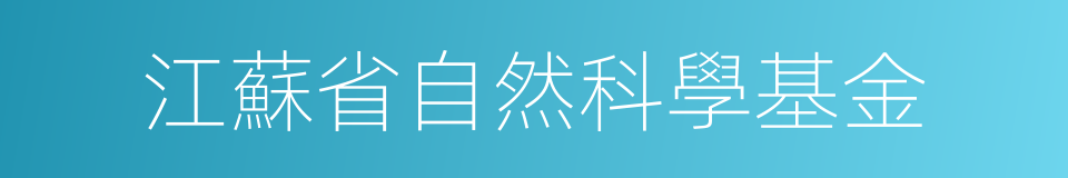 江蘇省自然科學基金的同義詞