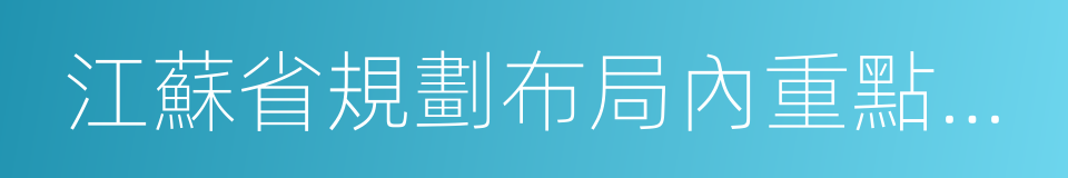 江蘇省規劃布局內重點軟件企業的同義詞