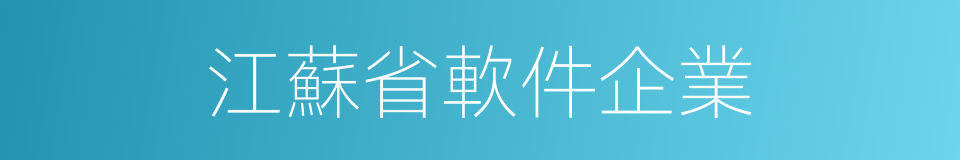 江蘇省軟件企業的同義詞