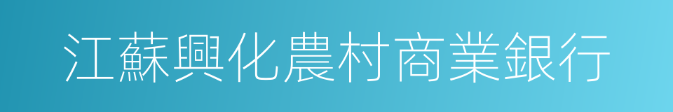 江蘇興化農村商業銀行的同義詞