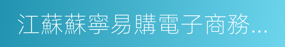 江蘇蘇寧易購電子商務有限公司的同義詞