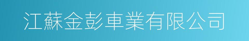 江蘇金彭車業有限公司的同義詞