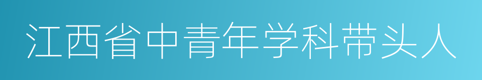 江西省中青年学科带头人的同义词