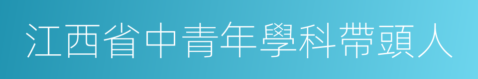 江西省中青年學科帶頭人的同義詞