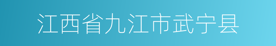 江西省九江市武宁县的同义词