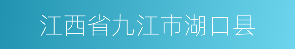 江西省九江市湖口县的同义词