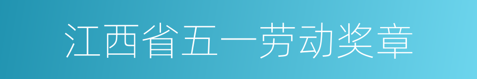 江西省五一劳动奖章的同义词