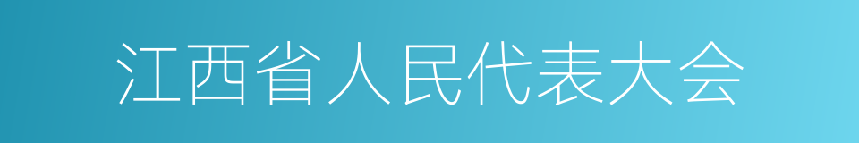 江西省人民代表大会的同义词