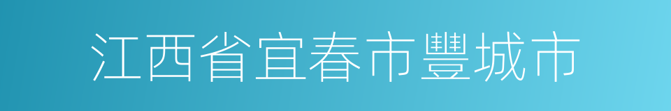 江西省宜春市豐城市的同義詞