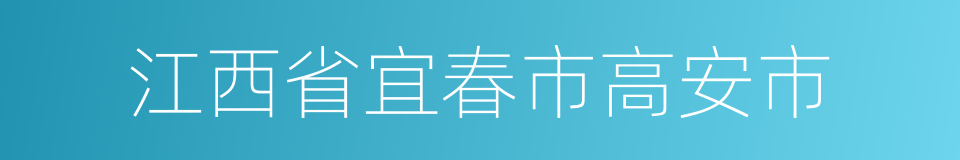 江西省宜春市高安市的同义词