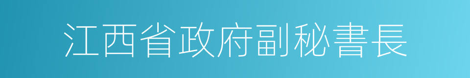 江西省政府副秘書長的同義詞