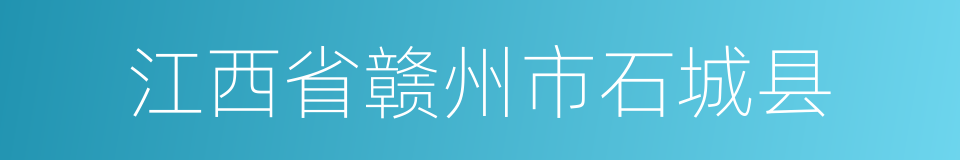 江西省赣州市石城县的同义词