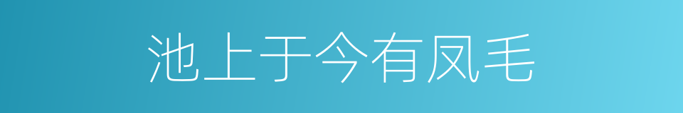 池上于今有凤毛的同义词