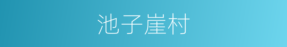 池子崖村的同义词