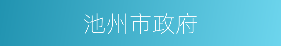 池州市政府的同义词