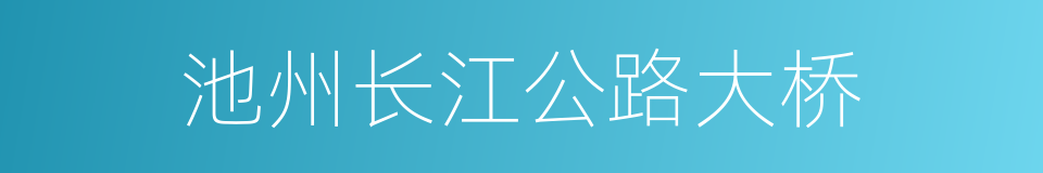 池州长江公路大桥的同义词