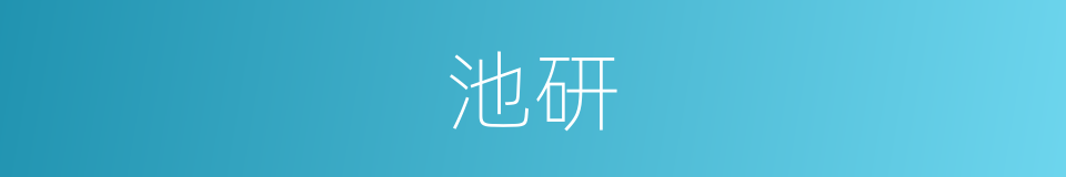 池研的同义词