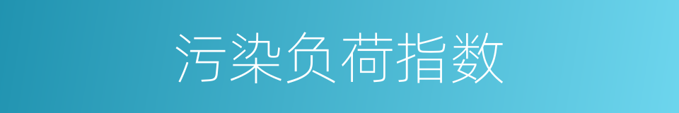污染负荷指数的同义词