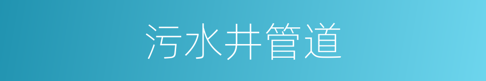 污水井管道的同义词