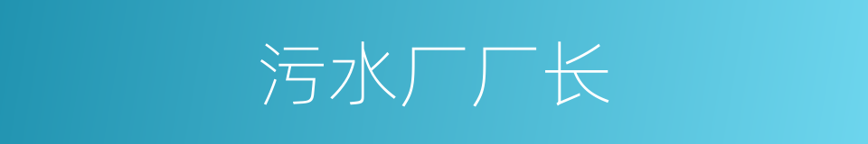 污水厂厂长的同义词