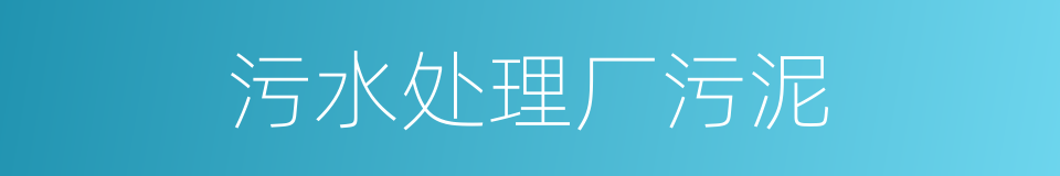 污水处理厂污泥的同义词
