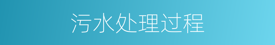 污水处理过程的同义词