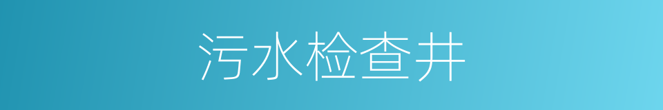 污水检查井的同义词