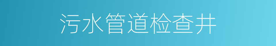 污水管道检查井的同义词