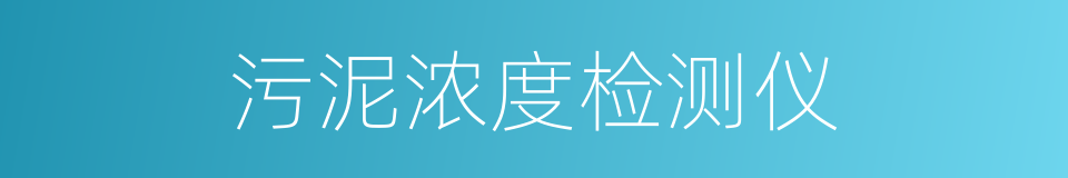 污泥浓度检测仪的同义词
