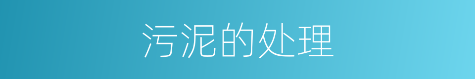 污泥的处理的同义词