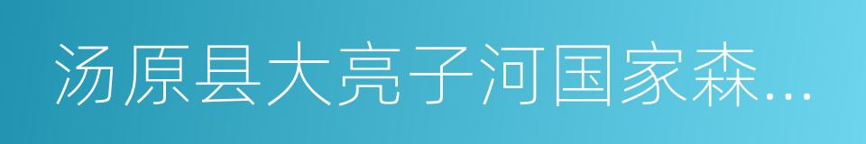 汤原县大亮子河国家森林公园的同义词