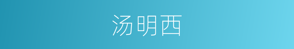 汤明西的同义词