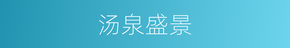 汤泉盛景的同义词