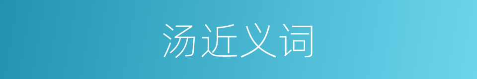 汤近义词的意思