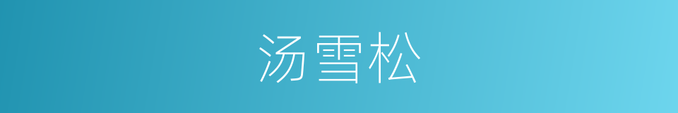 汤雪松的同义词
