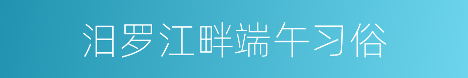 汨罗江畔端午习俗的同义词