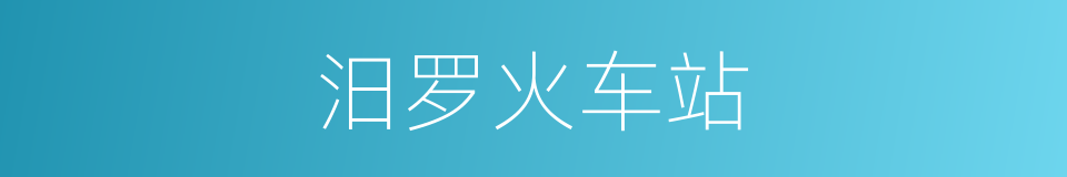 汨罗火车站的同义词
