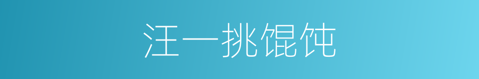 汪一挑馄饨的同义词