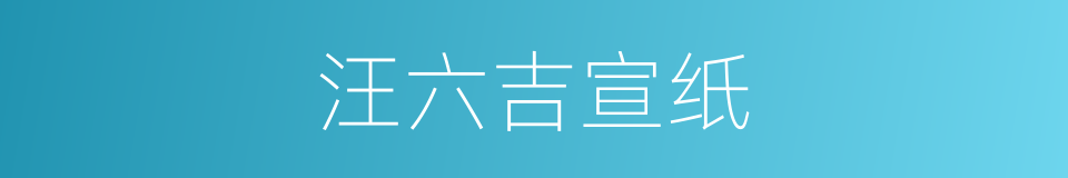 汪六吉宣纸的同义词