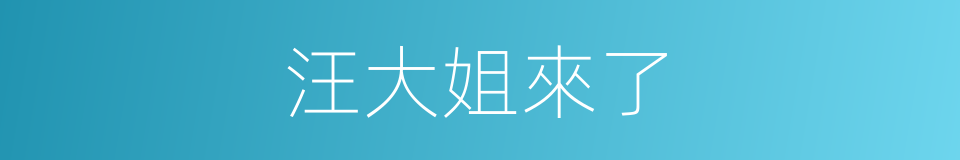 汪大姐來了的同義詞